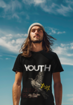 Youth Raven Graphic Oversized T-Shirt for Men - Image 7