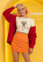 Super Girl" Graphic Crop Top & Vibrant Trio Ensemble