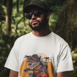 Skater Wolf Graphic Oversized T-Shirt for Men