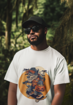 Skater Wolf Graphic Oversized T-Shirt for Men