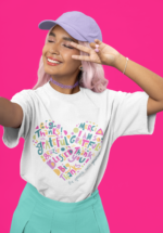 "Grateful Heart" Typographic Graphic Oversized Tee - Image 2