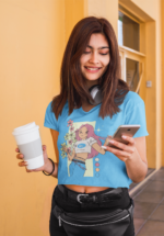 Retro Anime Girl Aesthetic Graphic Crop Top - Image 7