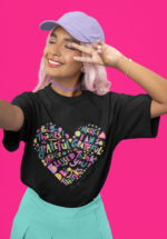 "Grateful Heart" Typographic Graphic Oversized Tee - Image 3