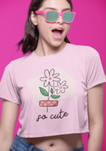"So Cute" Floral Duo Graphic Crop Top - Image 2