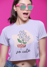 "So Cute" Floral Duo Graphic Crop Top - Image 3
