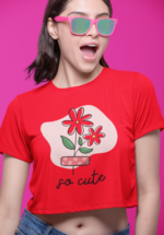 "So Cute" Floral Duo Graphic Crop Top - Image 4