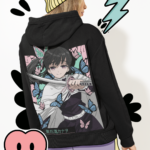 "Demon Slayer" Kanao Tsuyuri Butterfly Graphic Premium Hoodie