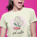 "So Cute" Floral Duo Graphic Crop Top