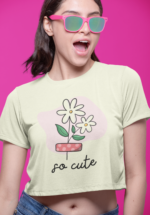 "So Cute" Floral Duo Graphic Crop Top