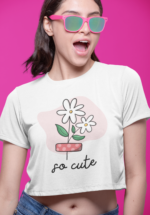 "So Cute" Floral Duo Graphic Crop Top - Image 5