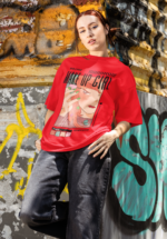 "Make Up Girl" Retro Anime Graphic Oversized Tee - Image 2