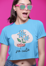 "So Cute" Floral Duo Graphic Crop Top - Image 6