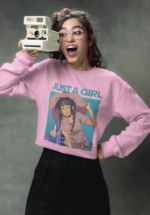 "Just A Girl" Retro Anime Aesthetic Premium Sweatshirt