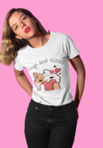 Hugs and Kisses Cat Graphic T-Shirt for Women - Image 5
