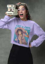 "Just A Girl" Retro Anime Aesthetic Premium Sweatshirt - Image 2