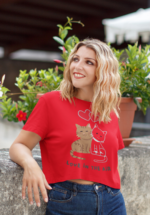 "Love in the Air" Cats Graphic Crop Top - Image 5