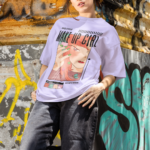 "Make Up Girl" Retro Anime Graphic Oversized Tee