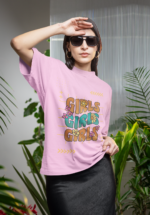 "Girls Girls Girls" Retro Floral Graphic Oversized Tee