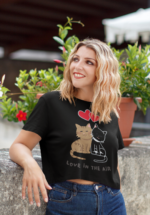 "Love in the Air" Cats Graphic Crop Top - Image 7
