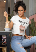 "Just a Girl Who Loves Coffee" Graphic Crop Top - Image 5