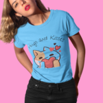 Hugs and Kisses Cat Graphic T-Shirt for Women
