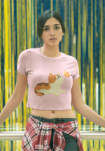 Calico Cat & Butterfly Graphic Crop Top - Image 7