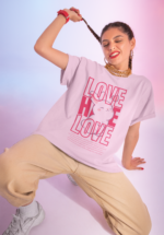 "Love Hate Love" Bunny Graphic Oversized Tee - Image 6