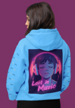 "Lost in Music" Aesthetic Anime Graphic Premium Hoodie - Image 6