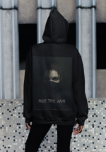 "Hide The Pain" Dark Aesthetic Graphic Premium Hoodie - Image 4