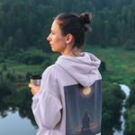 "Alone But Peaceful" Moonlit Graphic Premium Hoodie