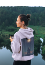 "Alone But Peaceful" Moonlit Graphic Premium Hoodie