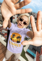 Summer Sunset Graphic T-Shirt for Women - Image 3