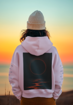 "Red Eclipse" Cosmic Landscape Premium Hoodie - Image 2