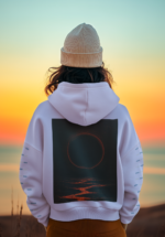 "Red Eclipse" Cosmic Landscape Premium Hoodie - Image 3