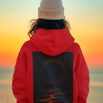 "Red Eclipse" Cosmic Landscape Premium Hoodie