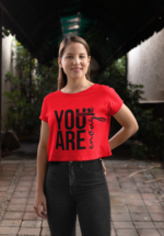 "You Are Enough" Inspirational Graphic Crop Top - Image 4