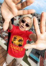 Summer Sunset Graphic T-Shirt for Women - Image 4