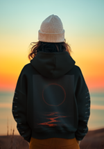 "Red Eclipse" Cosmic Landscape Premium Hoodie - Image 5