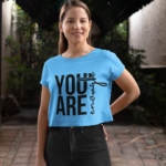 "You Are Enough" Inspirational Graphic Crop Top