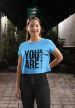 "You Are Enough" Inspirational Graphic Crop Top