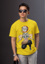 Demon Slayer Anime Graphic Oversized T-Shirt for Men - Image 3
