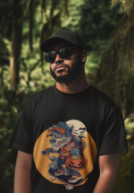 Skater Wolf Graphic Oversized T-Shirt for Men - Image 7