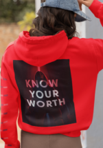 "Know Your Worth" Empowerment Graphic Premium Hoodie - Image 3
