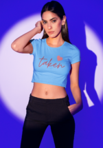 "Taken" Script Heart Graphic Crop Top - Image 6