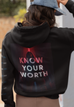 "Know Your Worth" Empowerment Graphic Premium Hoodie