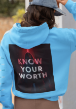 "Know Your Worth" Empowerment Graphic Premium Hoodie - Image 5