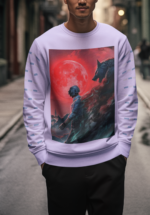 Red Moon Warrior Graphic Sweatshirt for Men - Image 3