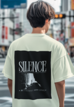 Silence Quote Oversize T-Shirt for Men - Image 2