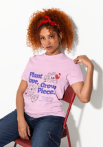 Plant Love Grow Peace Graphic T-Shirt for Women