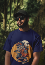 Skater Wolf Graphic Oversized T-Shirt for Men - Image 6